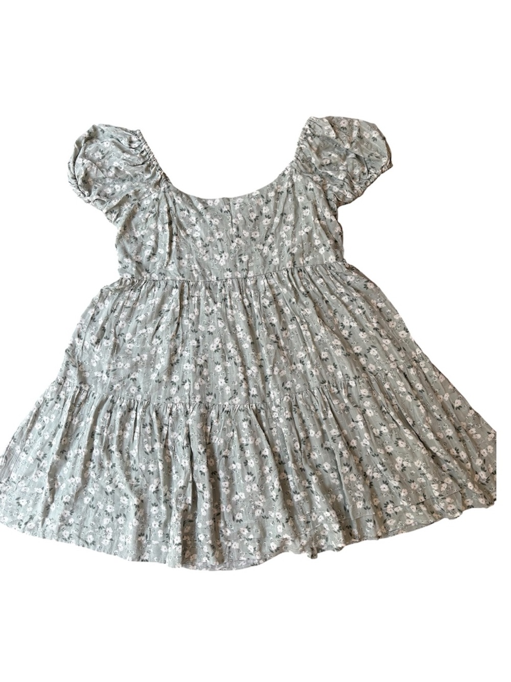 NWT Torrid Sz 1 Daisy Swirl Rosette Green LoveSick Mini Tiered Dress Tie Back